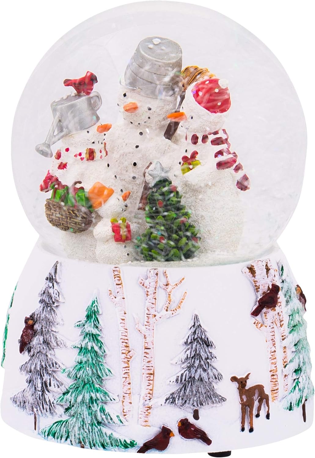 Roman Snowman Family Glitterdome - 5.75" Wind-Up Musical Snow Globe Decor