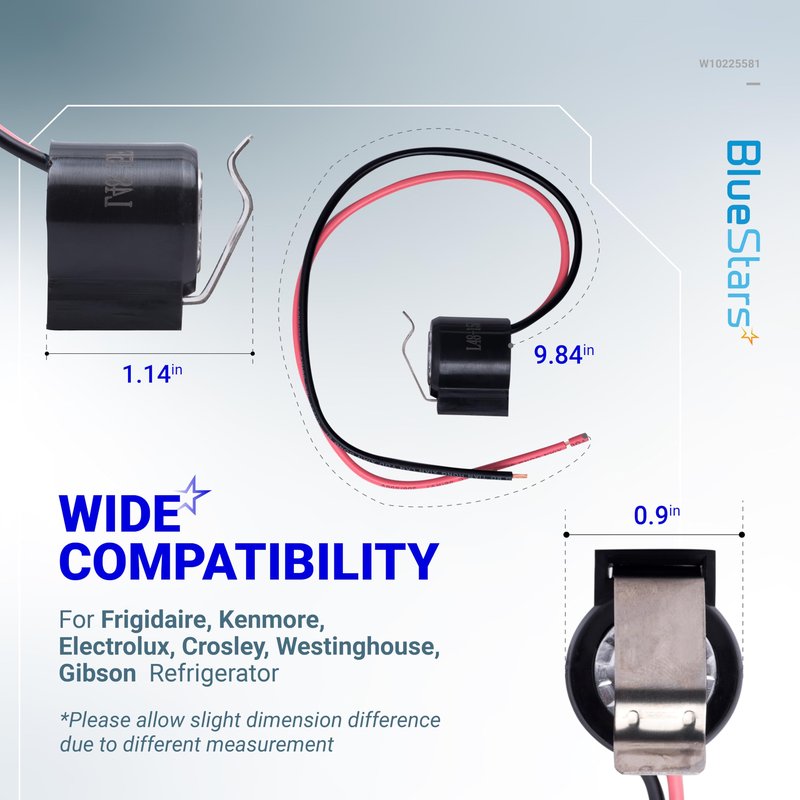 W10225581 Refrigerator Bimetal Defrost Thermostat by BlueStars - Compatible with Whirlpool Kenmore - Replaces WPW10225581 PS11750673 AP6017375 2188824 2321799 W10260437 - PACK OF 4