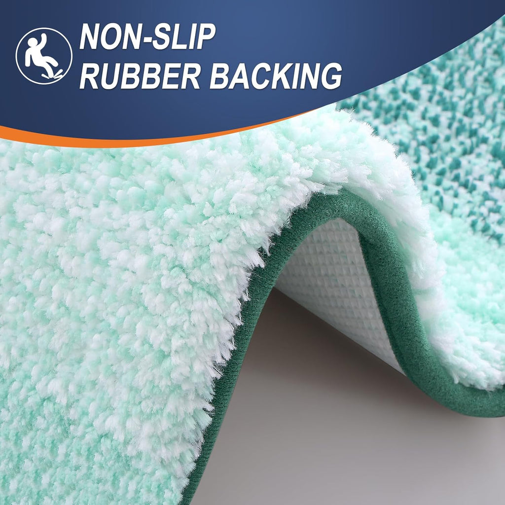 OLANLY Bathroom Runner Rug - Extra Soft Microfiber Mat with Rubber Backing | 59x20 Inches, Quick Dry, Blackish Green