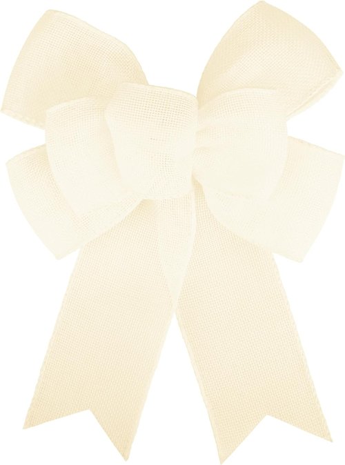 Meseey Natural Cream Burlap Wired Ribbon - Handmade Premade Bows for Wreaths & Gift Wrapping | 2 Pcs
