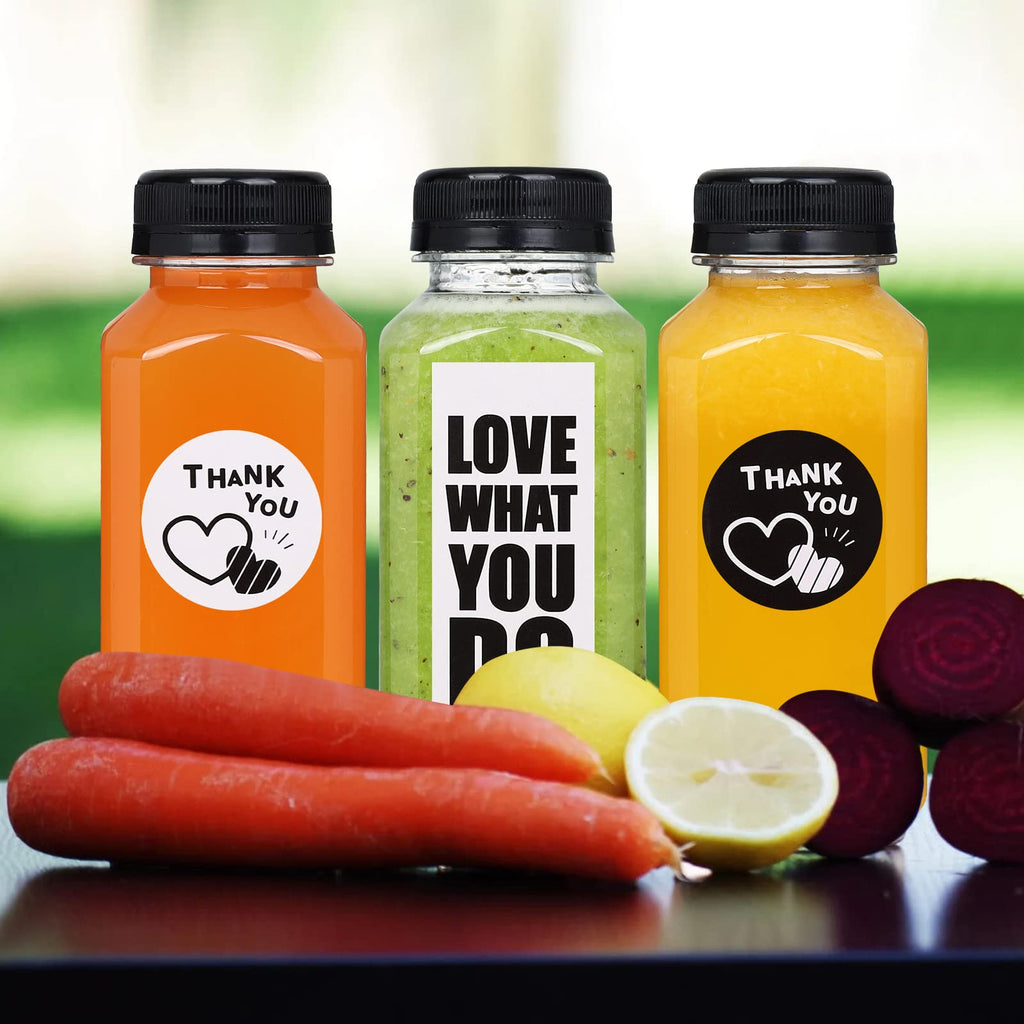 Fhxtcygj 24 Pack 8oz Empty PET Plastic Juice Bottles with Leak-Proof Caps Lids, Reusable Clear Water Bottle Food Grade Bulk Beverage Containers for Juicing Smoothie Milk and Other Beverages
