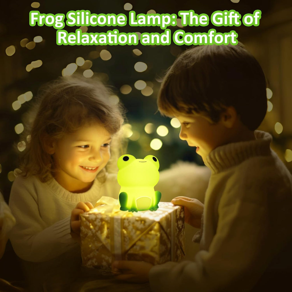 OkiyiD Frog Night Light - Rechargeable Dimmable Touch Control Bedside Lamp for Kids | Portable Nursery Gift