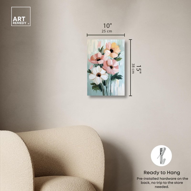 Art Remedy Ethereal Petal Glow II Canvas Pastel Floral Art, Gallery Wrapped, 10" x 15"