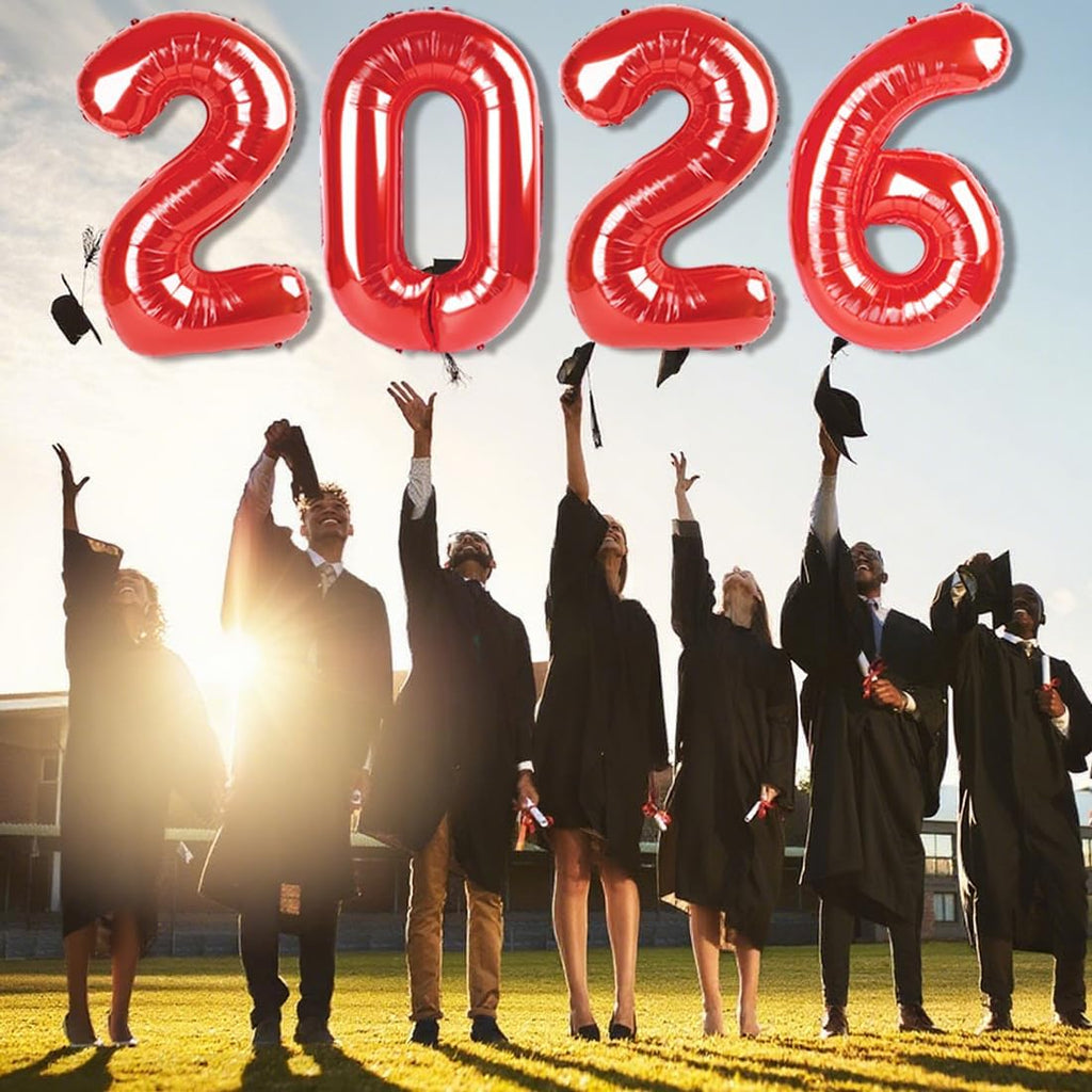 New Year’s Eve Decorations - 40 Inch Red Number Balloons for 2026 Celebrations | Perfect for Parties & Graduations
