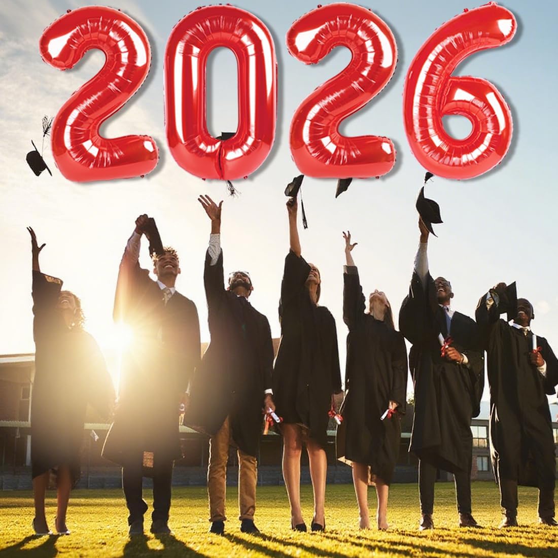 New Year’s Eve Decorations - 40 Inch Red Number Balloons for 2026 Celebrations | Perfect for Parties & Graduations
