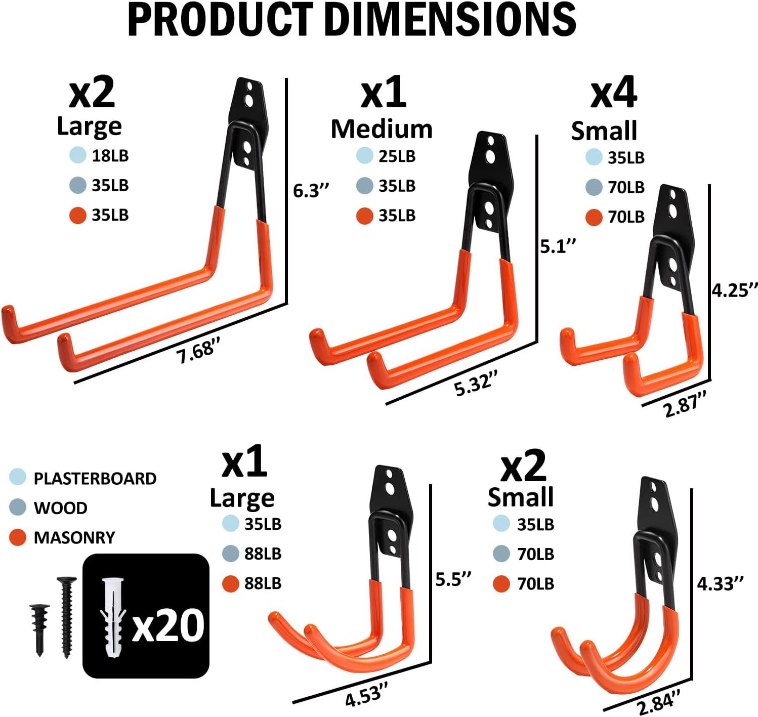 Vivicreate Heavy Duty Garage Hooks - 10 Pack Wall Mount Utility Storage with Anti-Slip PVC Coating for Organizing Ladders, Bikes, and Tools