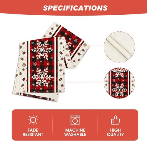 Artoid Mode Buffalo Plaid Christmas Table Runner - 13x72 Inch Winter Kitchen Decor