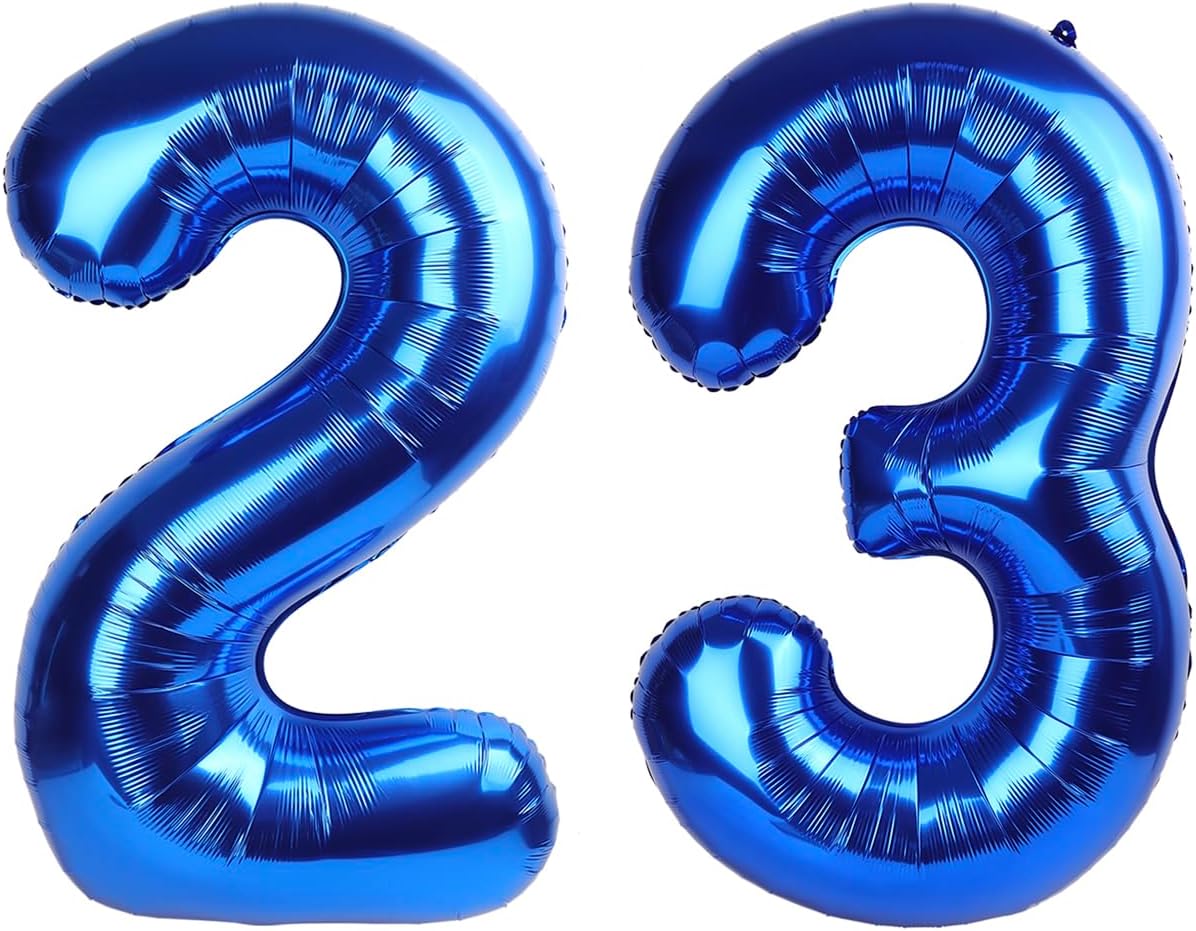 Number 23 Balloon - Navy Blue 40 Inch Birthday Decoration for 23rd Year Celebration
