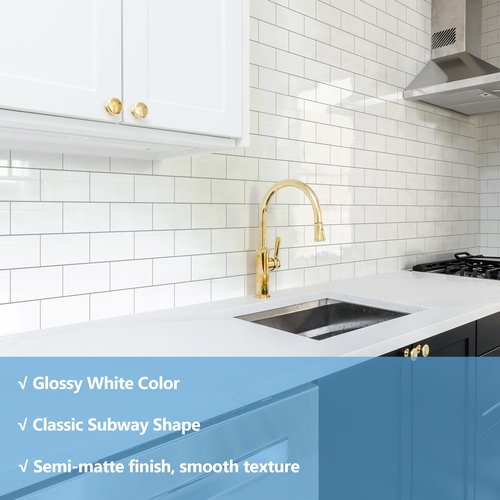 Reovatile 2026 New Upgrade Peel and Stick Backsplash Tile, Peel and Stick 11.34" X 11.57" Wall Tile for Kitchen, Bathroom, Fireplace, Laundry (Polished Marble White, 20 Packs)