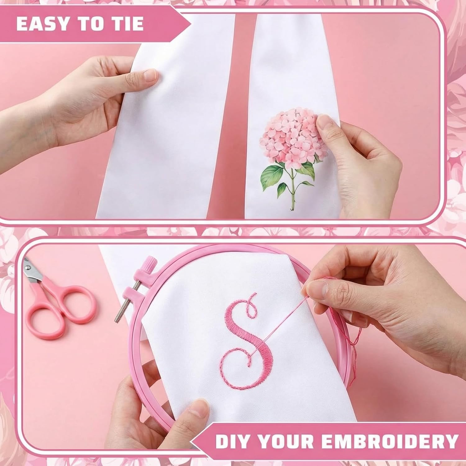 VitalCozy Pink Hydrangea Wreath - Elegant Satin Sash for Front Door Decor | Perfect for Indoor & Outdoor Use