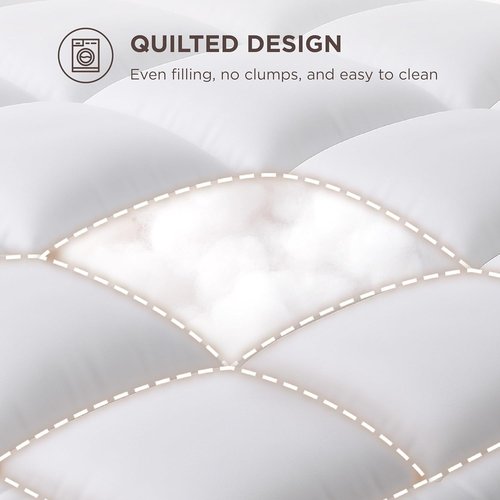 Bedsure Queen Mattress Topper - Extra Thick Pillow Top Pad for Back Pain Relief | Fits Deep Pocket Up to 21 Inches, White