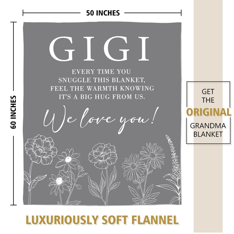 GiltGlimmer Mothers Day Gigi Gifts for Grandma, Gifts for Gigi Blanket, Grandma Birthday Gift from Grandkids, to My Gigi Throw Blanket 50" x 60"