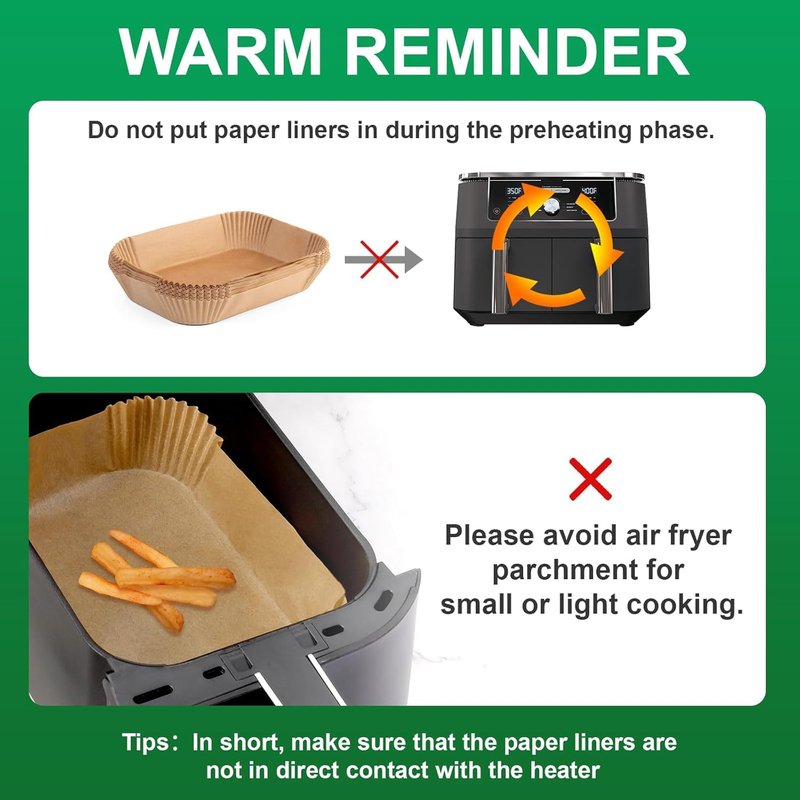 Air Fryer Liners disposable for Instant Pot Vortex Plus 6QT XL Air Fryer, 100pcs Parchment Paper