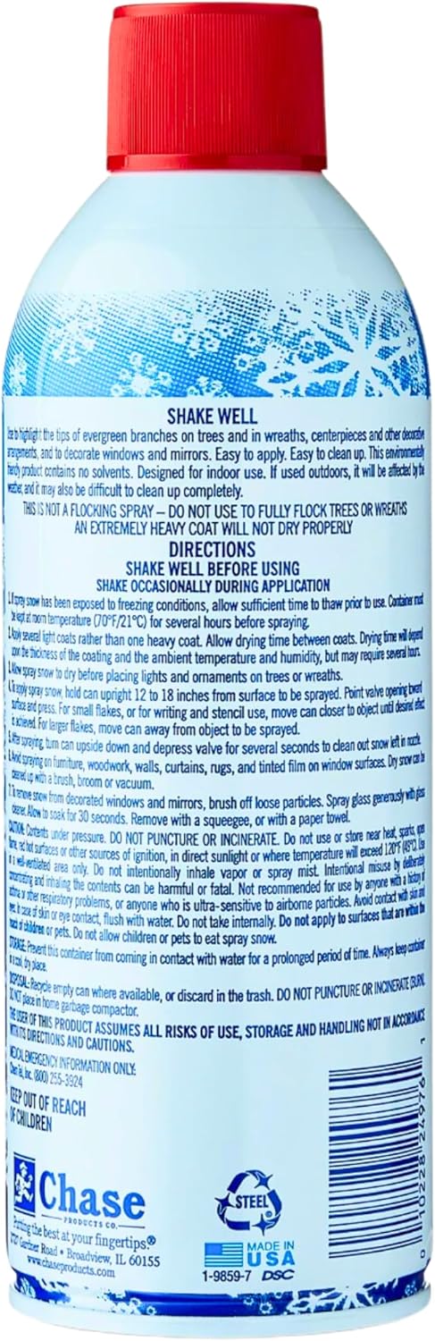 Santa Snow Spray - 2 Pack of 9oz Aerosol Cans for Festive Holiday Decor