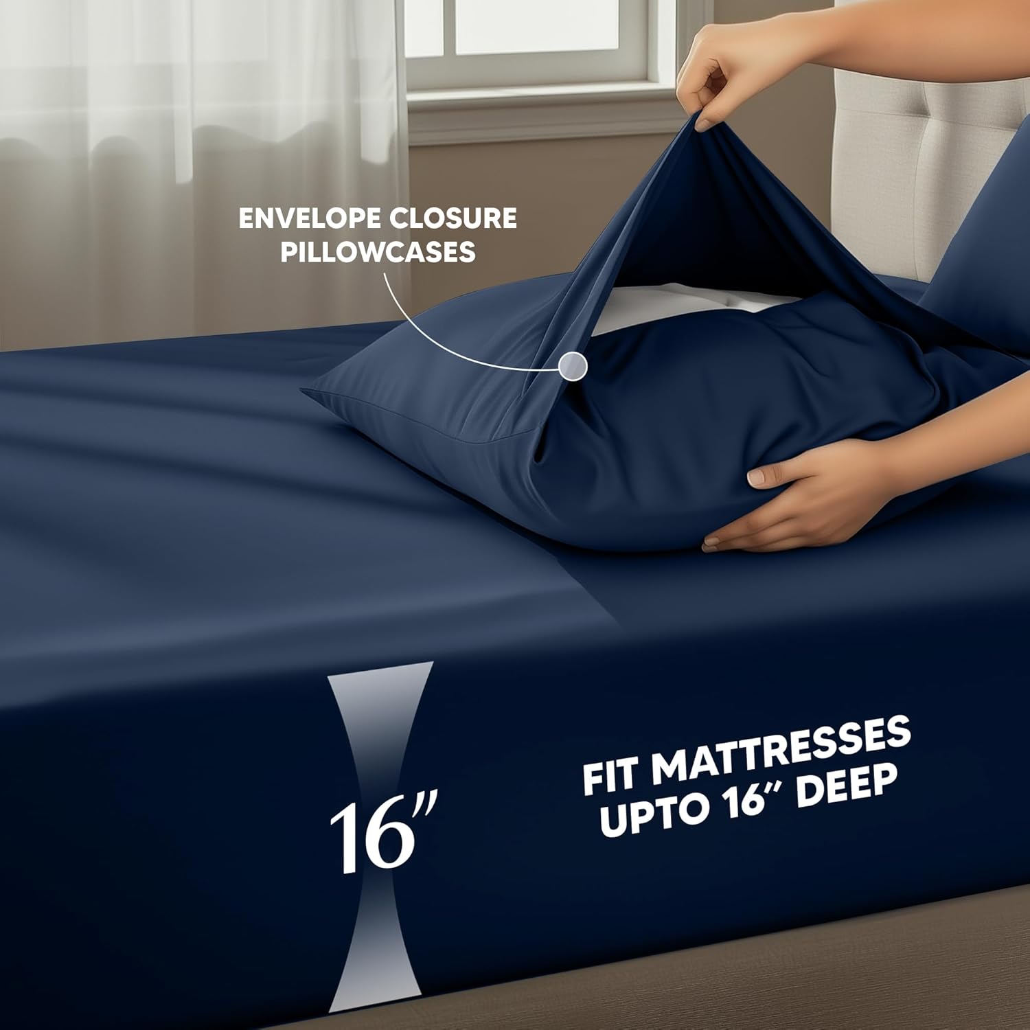 Utopia Bedding Twin XL Sheet Set - Soft, Breathable Microfiber 3-Piece Bed Sheets | Navy Blue