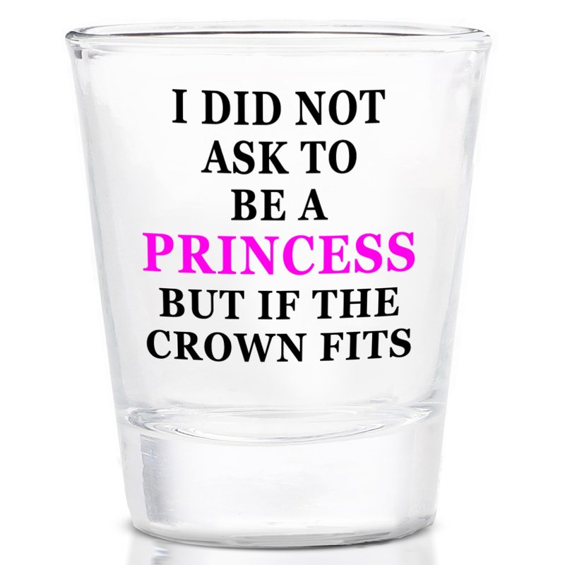Rogue River Tactical Square Funny Princess Shot Glass Gift For Her Wife Mom Mother Joke Gag Gift