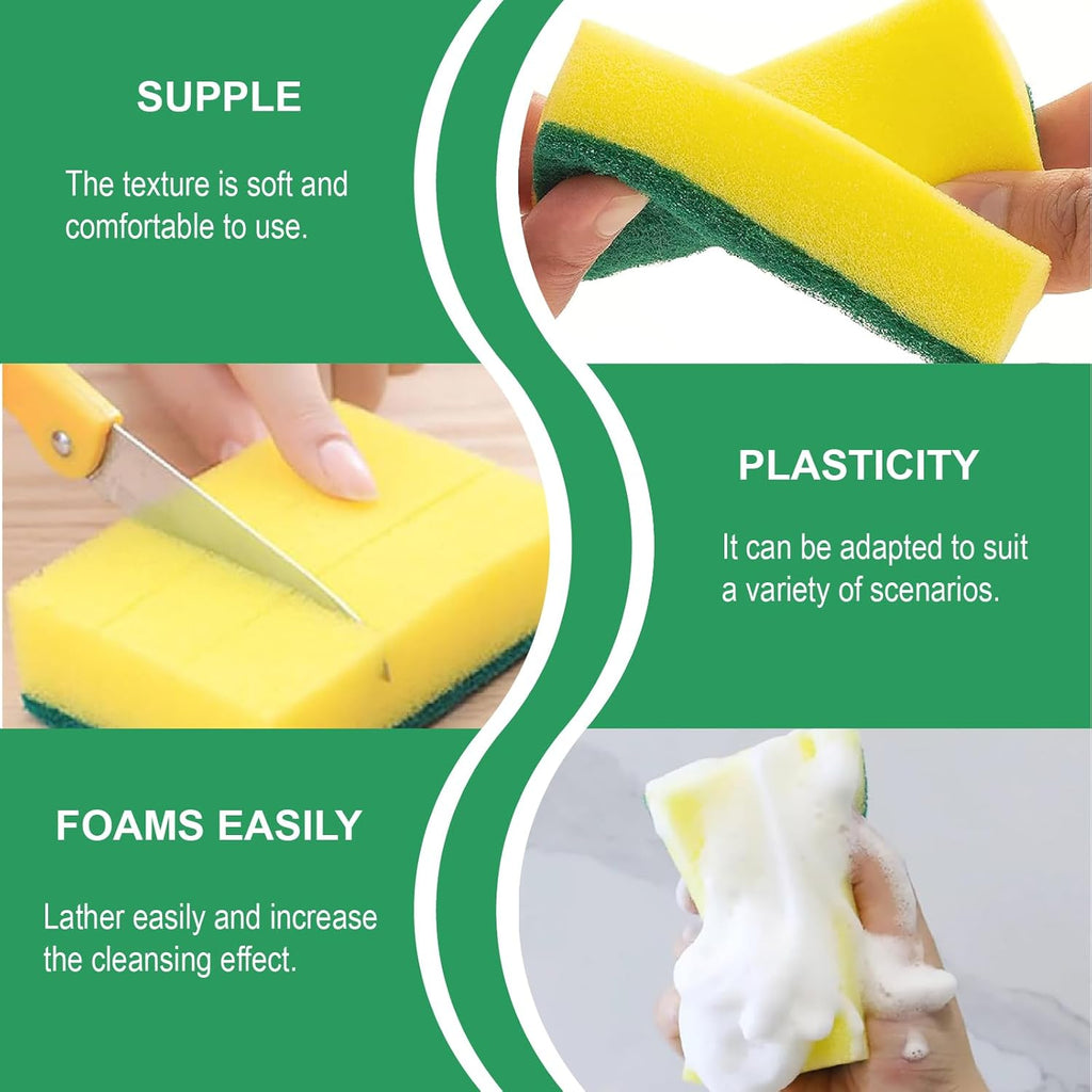 Skiennix Kitchen Cleaning Sponges - Non-Scratch Scrub Sponges, Stink-Free, 24 Pack for Pots & Pans