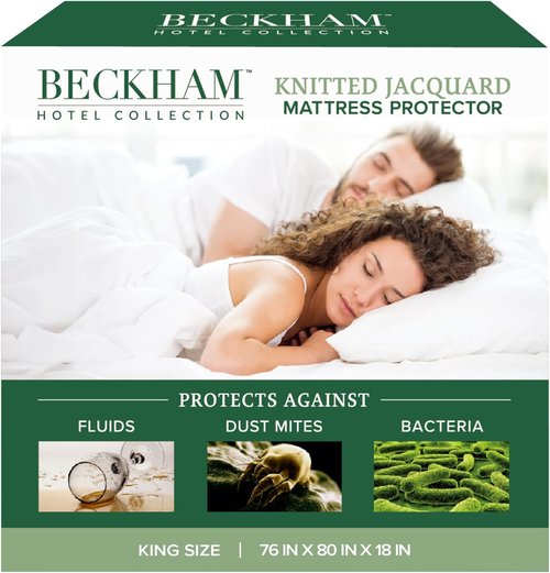 Beckham Hotel Collection Mattress Protector - Silent Waterproof Viscose Blend for King Size Mattresses