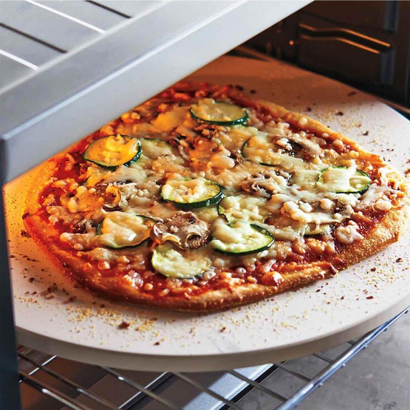 AUPLEX 14'' Pizza Stone for Oven and Grill Round Baking Stone Heavy Duty Cordierite Pizza Cooking Pan for Indoor Electric Ovens Baking Crisp Crust Pizza Bread with RV Oven Home(36cm*1.1cm)