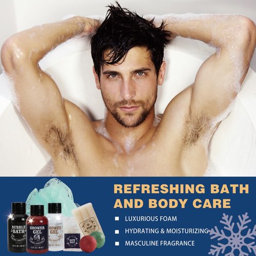 BODY & EARTH 2025 Men's Advent Calendar - 24-Day Skincare & Beard Care Grooming Set | Perfect Holiday Gift for Dads & Boyfriends