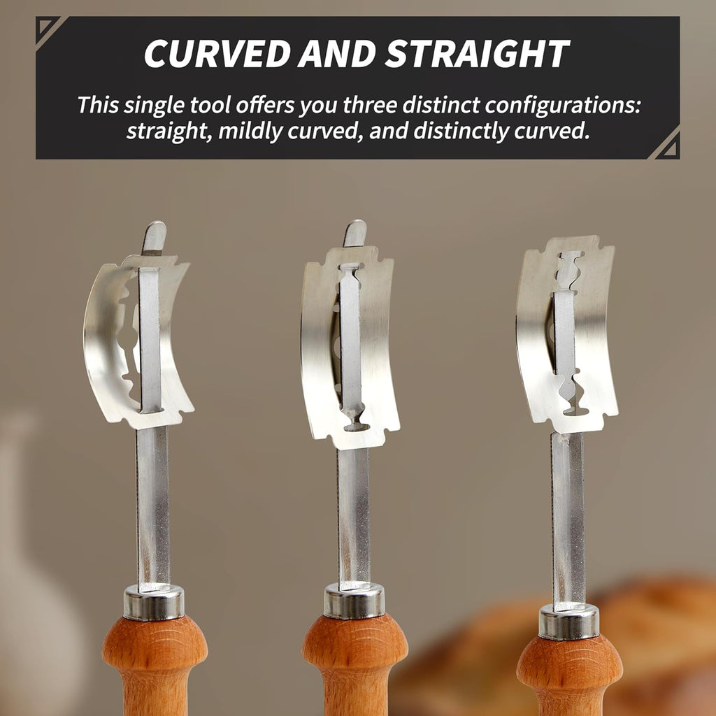 Regine Switzerland Bread Lame - Sourdough Scoring Tool with 10 Razor Blades & Protective Cover