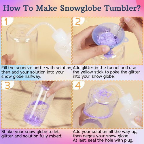Maucircol 11 Pieces Snow Globe Tumbler Diy Kit Supplies, Snowglobe Cup Diy Tool (CUPS ARE NOT INCLUDED)