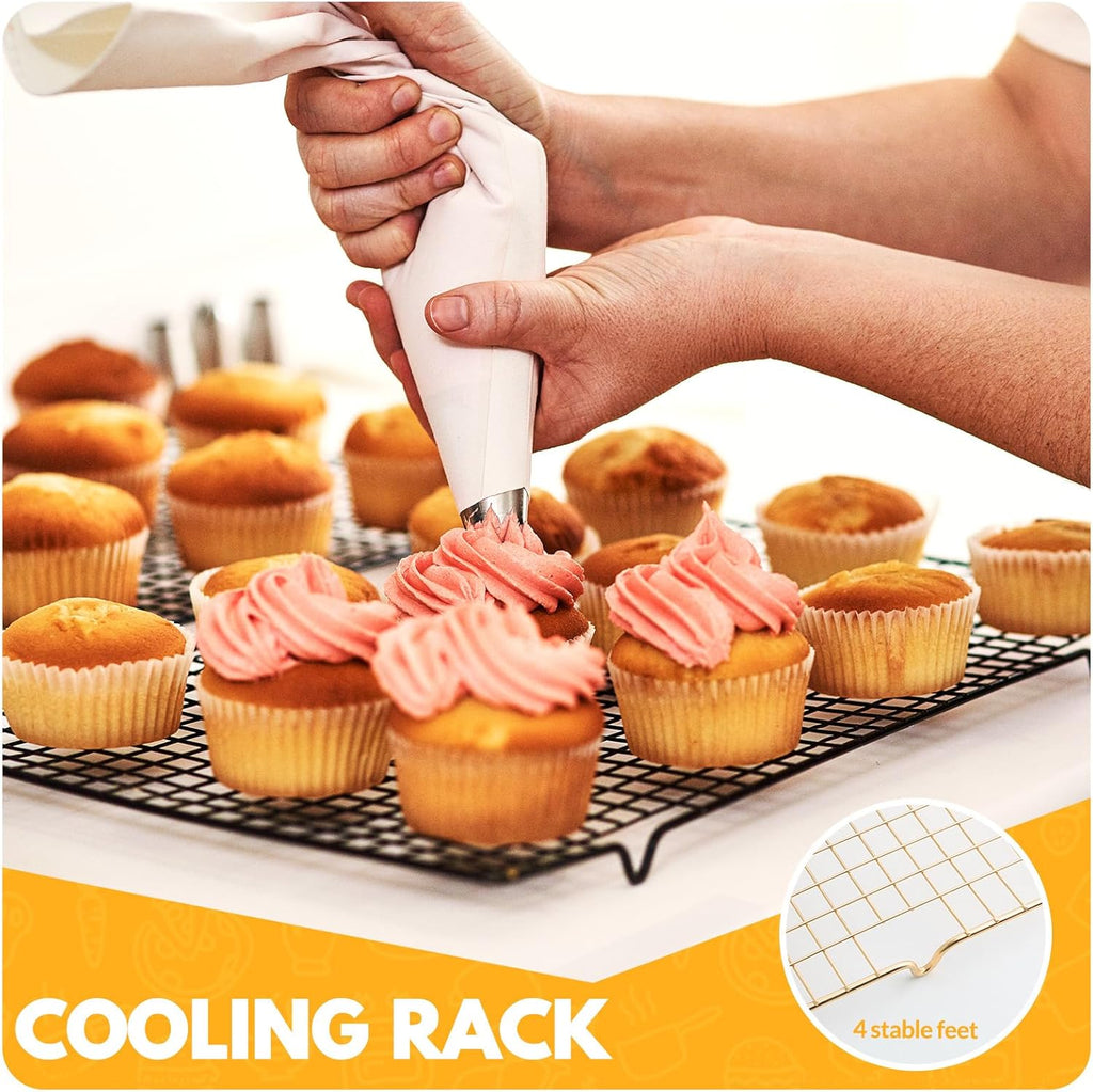 Skiennix Cooling Racks - 2 PCS Stainless Steel Baking Racks | Oven Safe, 14.8x10 Inches