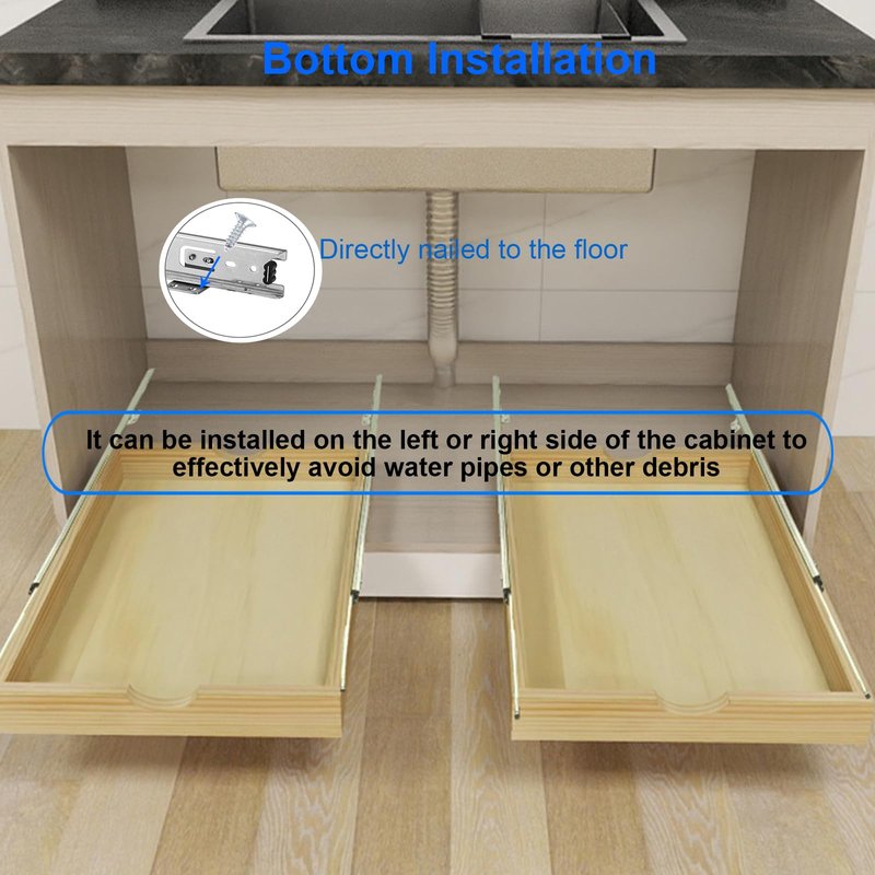 Sawjut Pull Out Cabinet Drawer, Slide Out Wood Cabinet Drawer Shelf Storage Organizer, Drawers for Base Cabinets Kitchen Pantry(23" W x 21" D)
