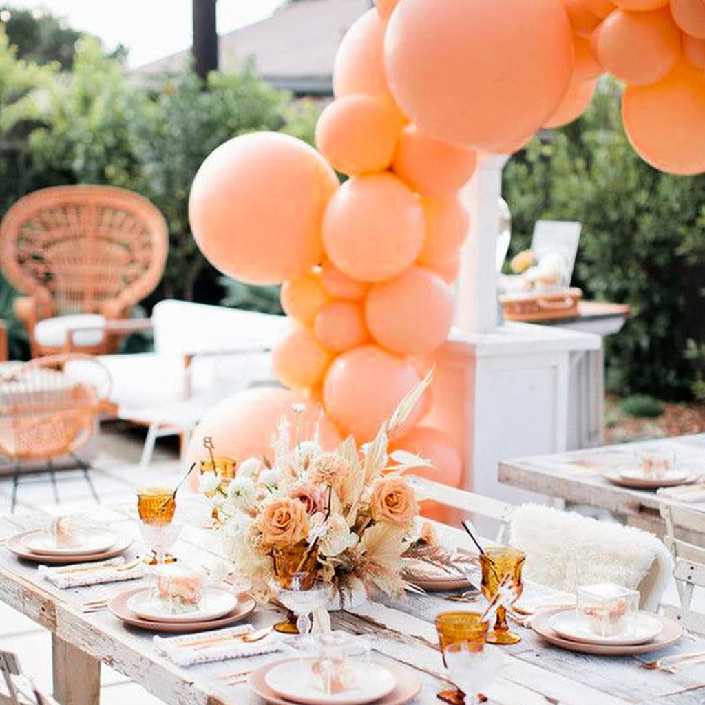 PartyWoo Peach Balloons - 50 Pcs 5-Inch Mini Pastel Latex Balloons for Weddings & Celebrations