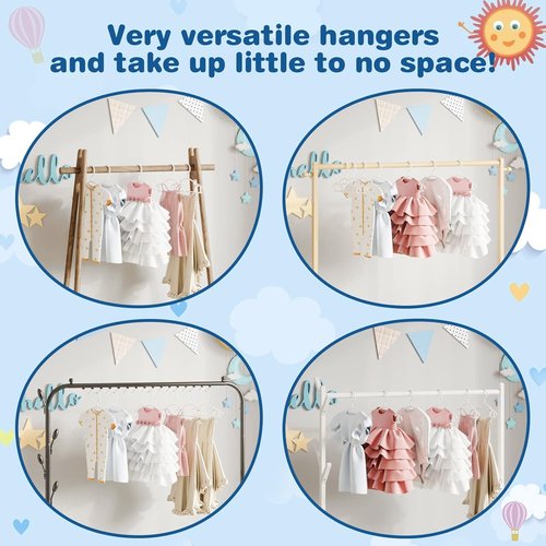 GoodtoU Baby Hangers - 60 Pack Plastic Clothes Hangers for Infants & Toddlers | White Color
