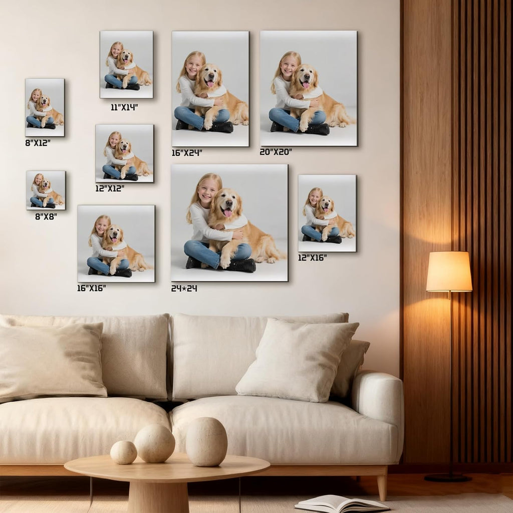 Skiennix Custom Canvas Prints - Personalized Pet & Family Photos for Framed Wall Art (12''L x 16''W)