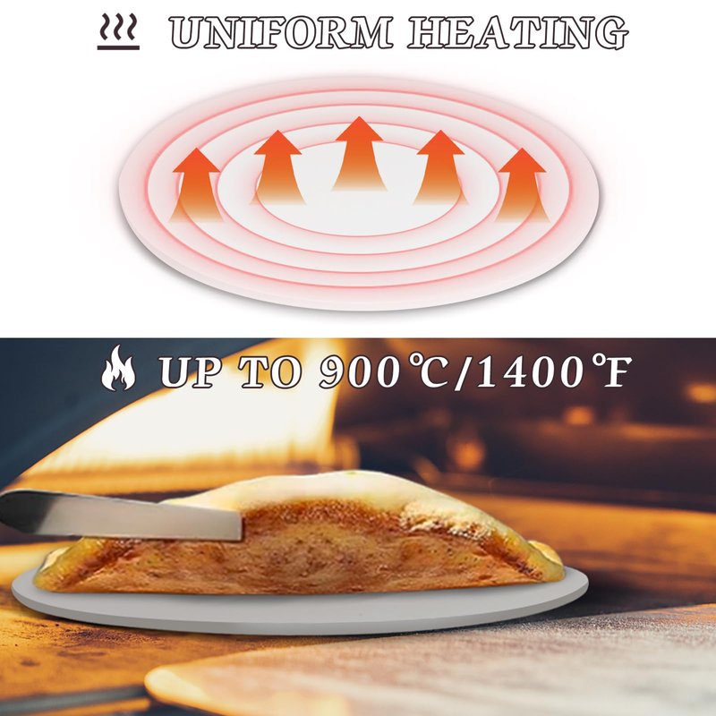 AUPLEX 14'' Pizza Stone for Oven and Grill Round Baking Stone Heavy Duty Cordierite Pizza Cooking Pan for Indoor Electric Ovens Baking Crisp Crust Pizza Bread with RV Oven Home(36cm*1.1cm)