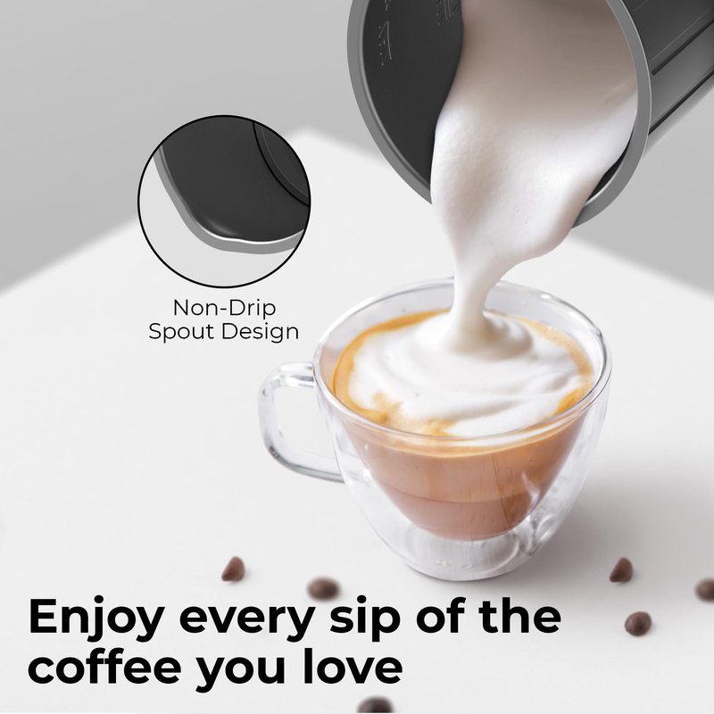 Stellagro Milk Frother and Steamer, 14.5 fl oz – Automatic Hot & Cold Foam Maker with Magnetic Whisk, Electric Milk Warmer for Coffee, Latte, Cappuccino & Hot Chocolate