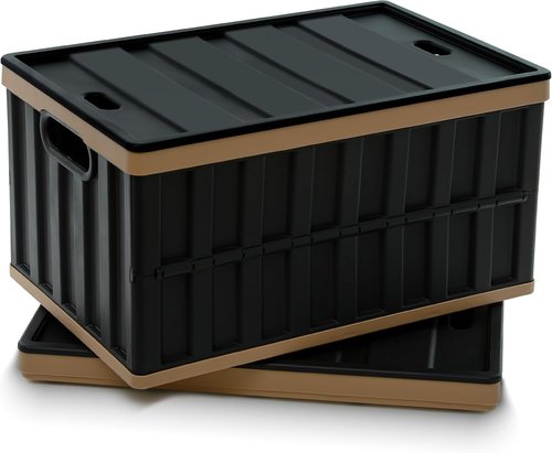 Citylife 64L Collapsible Storage Bins - Heavy-Duty Plastic Containers with Lids | 2-Pack for Easy Organization