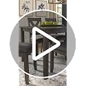 7-Piece Dining Set with X-Back Chairs and Gray Wash Finish
