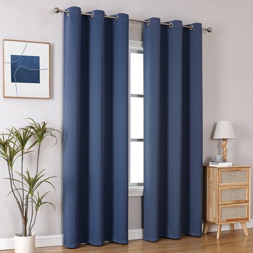 ChrisDowa Blackout Curtains - Thermal Insulated Room Darkening Panels, Stone Blue, 42W x 84L - 2 Set