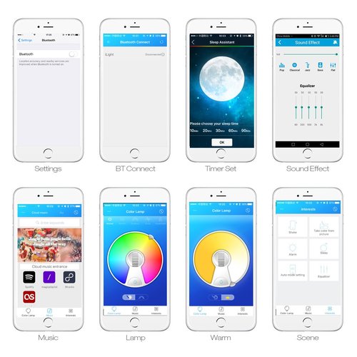 HOREVO Premium Ceiling Lights with Bluetooth Speaker 19.7-inch 36W, Dimmable 95-265V Modern Smart Home Party Light, Brightness and Music via Phone APP (Remote Includes)