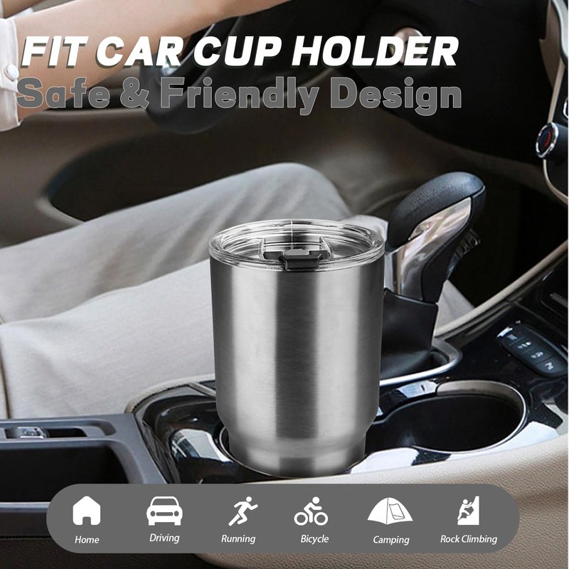 GUDEMAO 30 oz Tumbler with Lids and Straws, Stainless Steel Insulated Coffee Tumbler, Double Wall Vacuum Insulated Travel Mug Cup, Leakproof Thermal Coffee Cup for Hot and Cold Drinks(Silver)