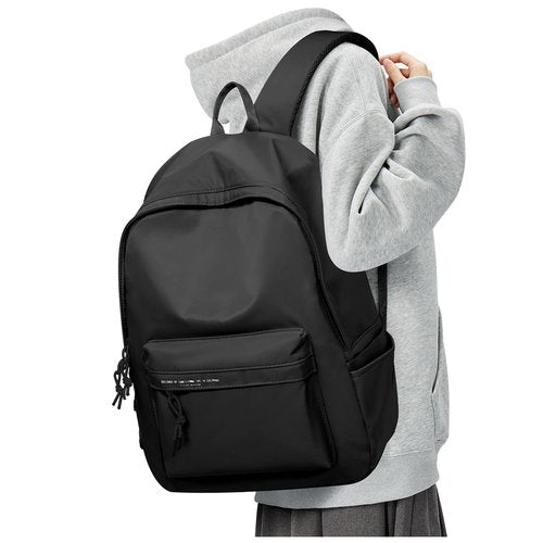 BJLFS Small Black School Backpack for Girls Women Waterproof High School Book Bag Cute Backpack for Men Teens Boys, Lightweight Simple Middle School Back Pack Daypack Gift