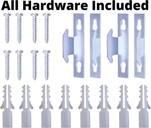 Blu-Pier Tech Heavy Duty Curtain Rod - Adjustable 28 to 48-Inch Width | Includes Hardware, White (Pack of 2)