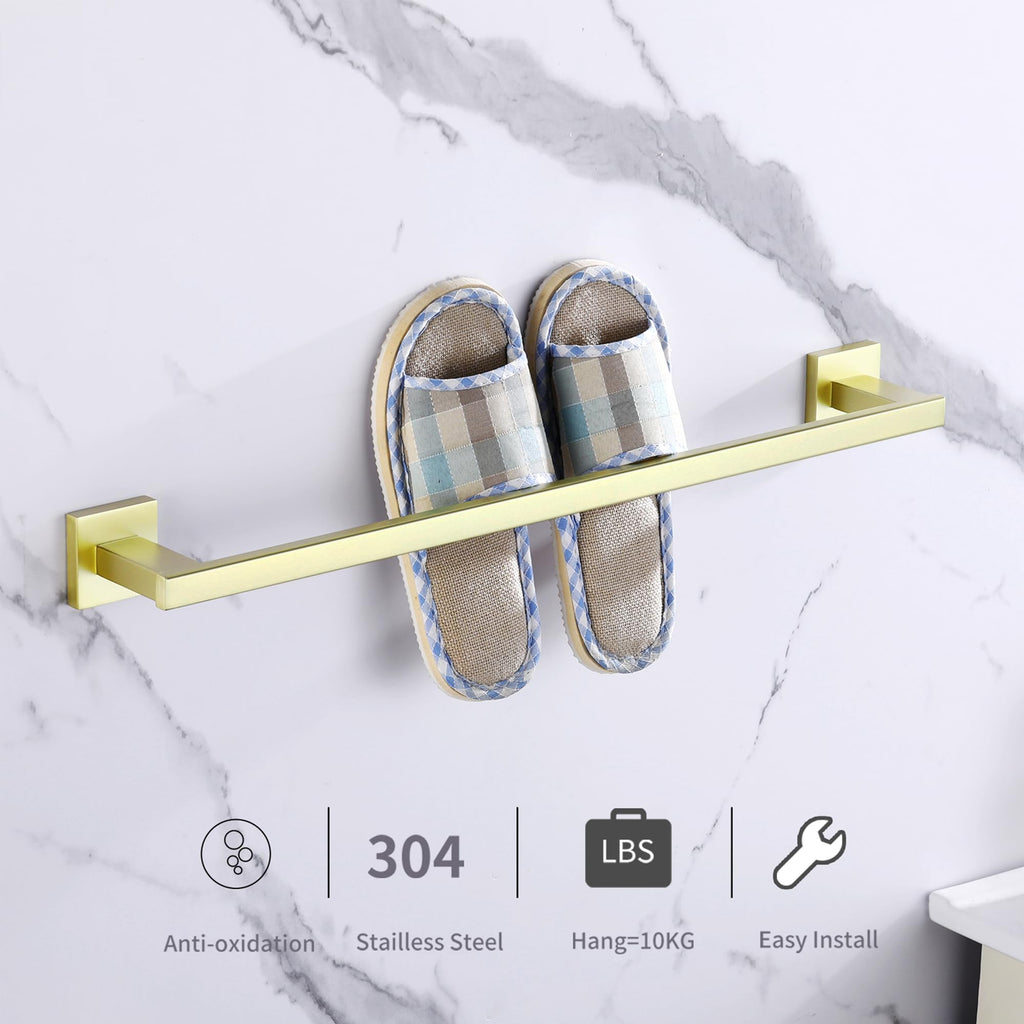 LANC 24-Inche Gold Towel Bars for Bathroom Wall Mounted Brushed Gold Bath Towel Racks Stainless Steel Towel Rod for Bathroom Kitchen Towel Holder Towel Hanger Towel Rail, 2 Pack A9010BG-L6P2