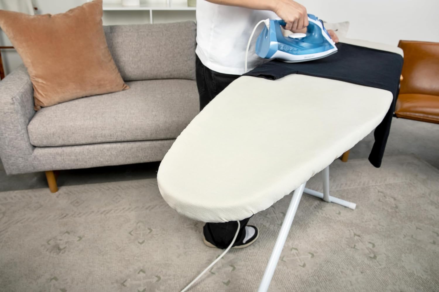 Natural Hemp & Cotton Ironing Board Cover - Eco-Friendly Design with Reusable Storage Bag (Wide)