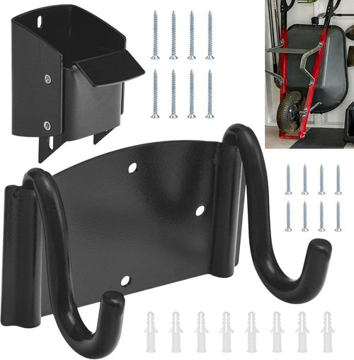 Heavy Duty Wheelbarrow Storage Bracket by [Brand Name] - 90 lbs Capacity with Spring Loaded Safety Latch