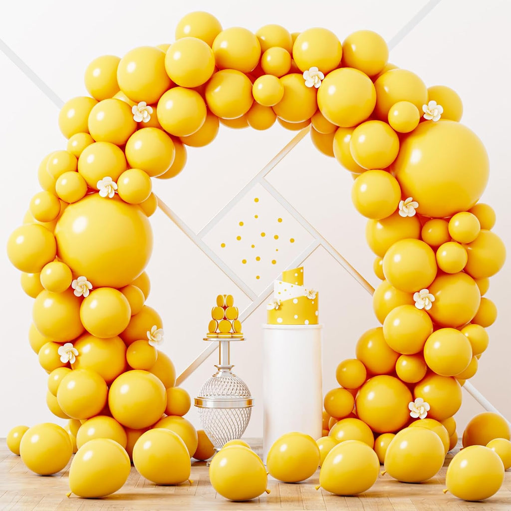 Voircoloria Lemon Yellow Balloon Garland Kit - 90 Pack of 18/12/10/5 Inch Balloons for Weddings, Graduations & Parties