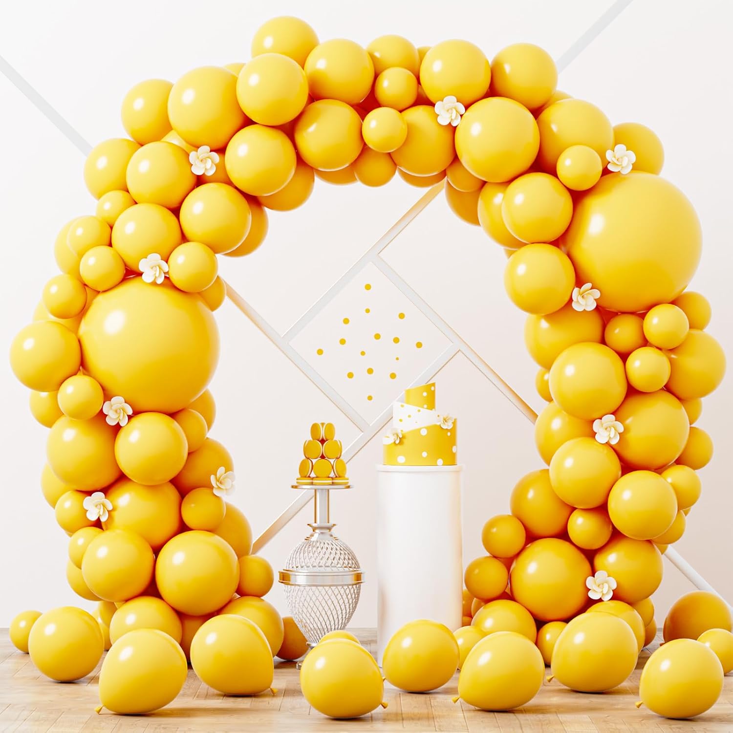 Voircoloria Lemon Yellow Balloon Garland Kit - 90 Pack of 18/12/10/5 Inch Balloons for Weddings, Graduations & Parties