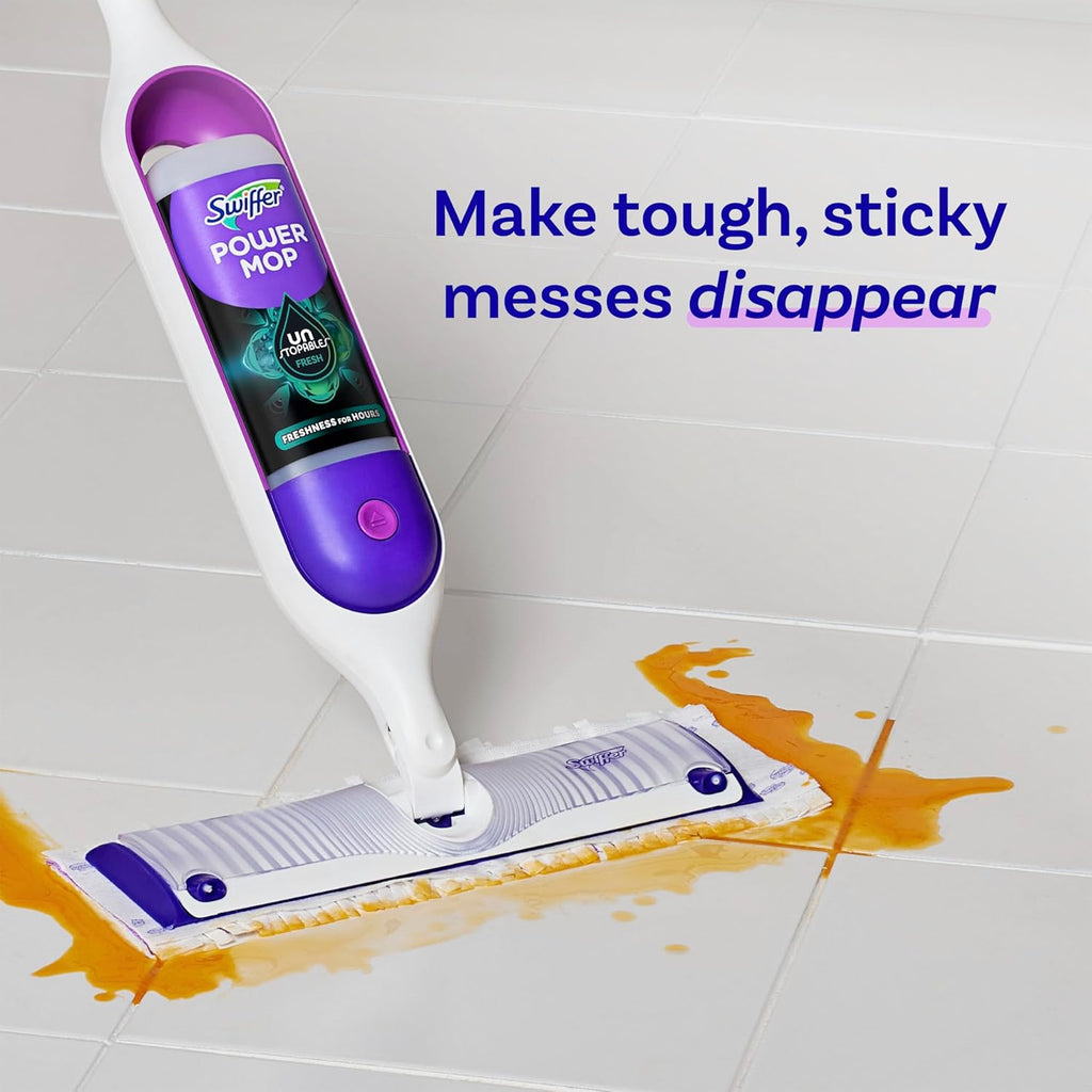 Swiffer PowerMop Floor Cleaning Solution - Unstopables Fresh Scent, 25.3 Fl Oz, 2 Pack Refills