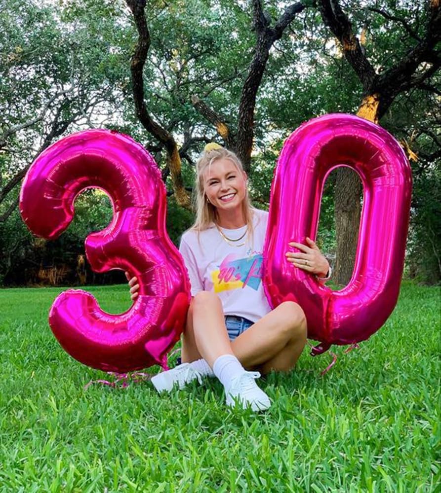 Number 0 Balloons - 40 Inch Hot Pink Birthday Decorations for All Ages | Perfect for Weddings & Baby Showers