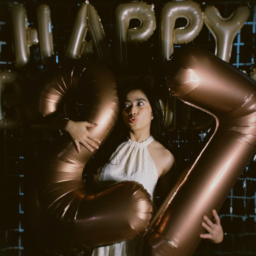 Number 17 Balloon - Dark Brown 40 Inch Birthday Decoration for 17th Birthday Parties