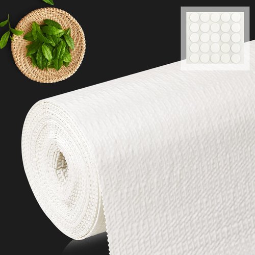 MIAONET Shelf Liner for Kitchen Cabinets 24" x 120" Non-Adhesive Non-Slip Drawer Liners for Dresser, Waterproof Washable Paper, Durable Protector Mat for Pantry Shelves Cupboards, White
