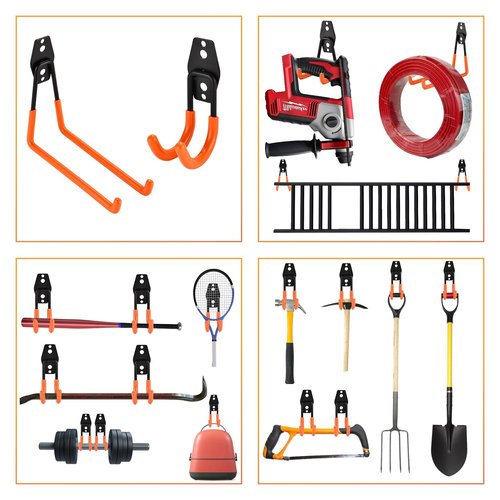 Rlipily 30 Pack Heavy Duty Steel Storage Hooks - Wall Mount Garage Hanger & Organizer for Bikes, Tools, Ladders, Bulk Items, Ropes and More